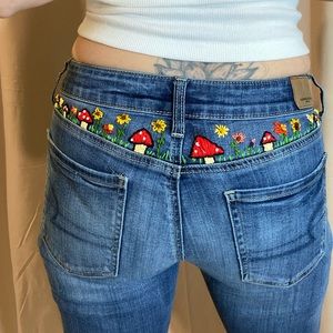 Hand embroidered skinny jeans